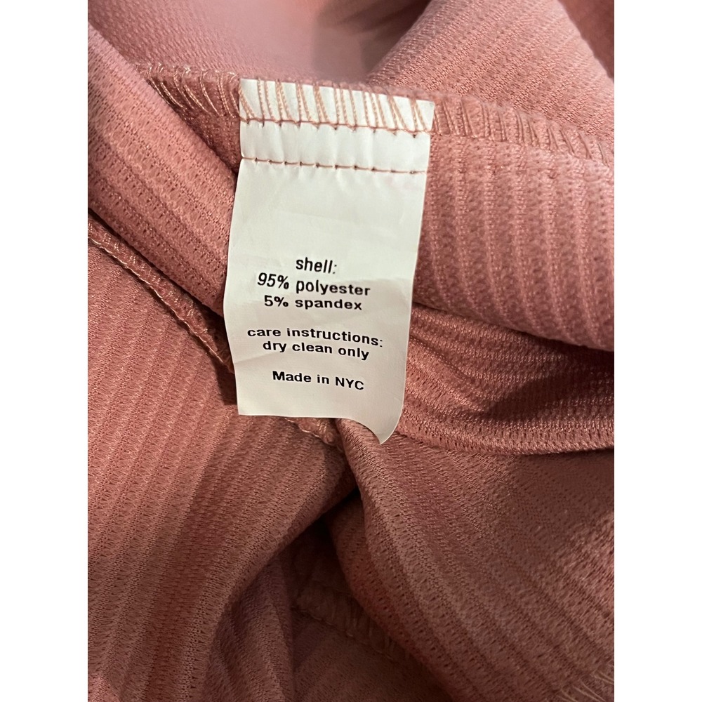 Hutch Pink Ribbed Fit and Flare Short Sleeve Midi Dress Size Large - Picture 4 of 7